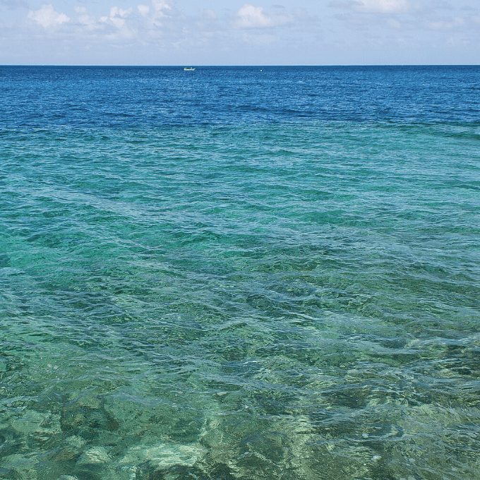 Image of the sea with the sky in the background.